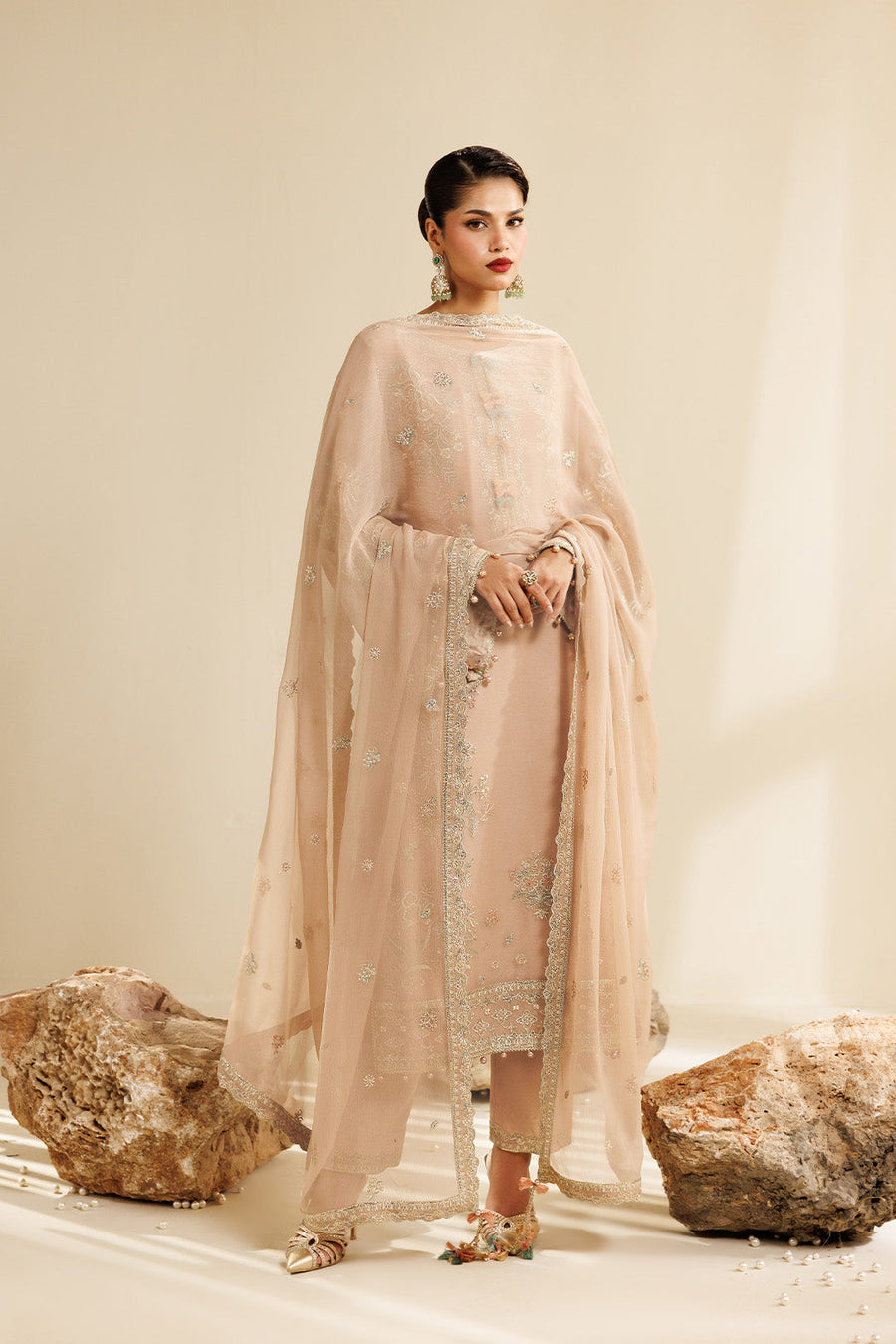 Alizeh Sireine Embroidered Chiffon Unstitched 3Pc Suit AF-CH-2288-Dune