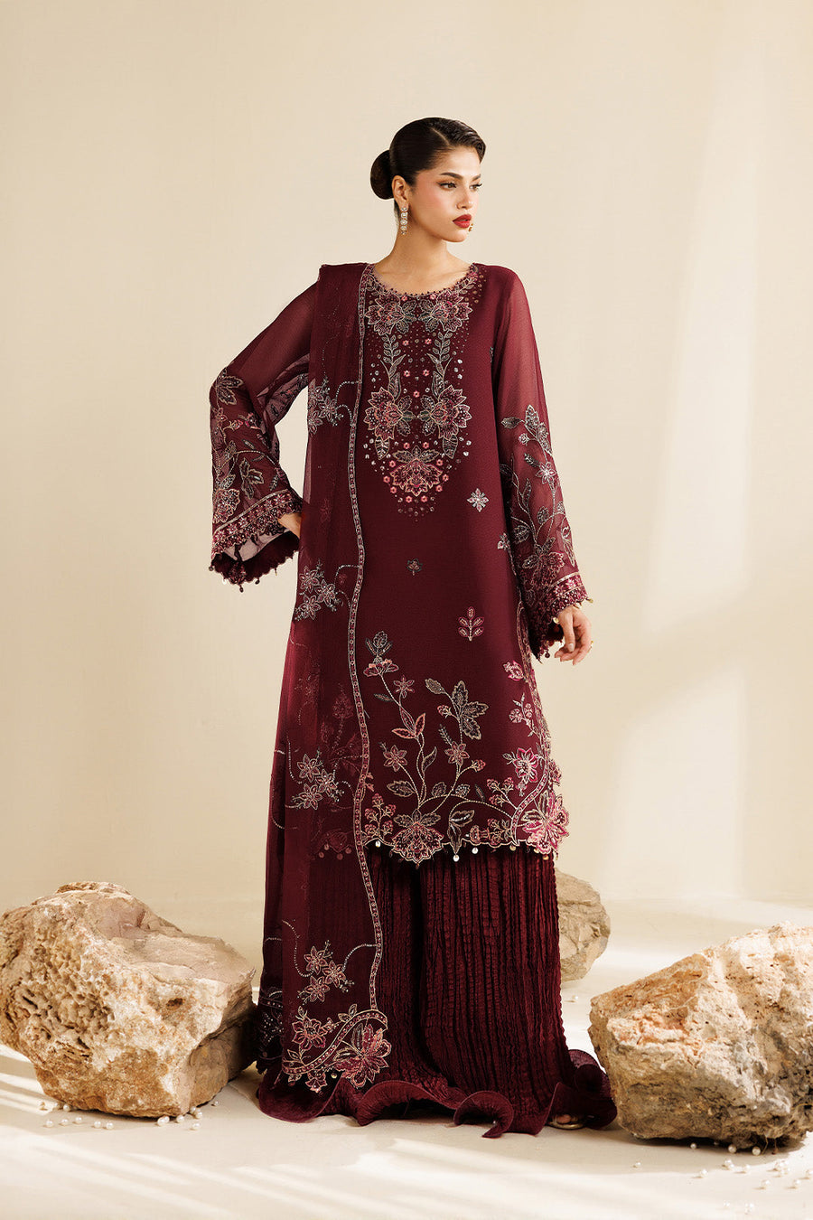 Alizeh Sireine Embroidered Chiffon Unstitched 3Pc Suit AF-CH-2290-Starlight