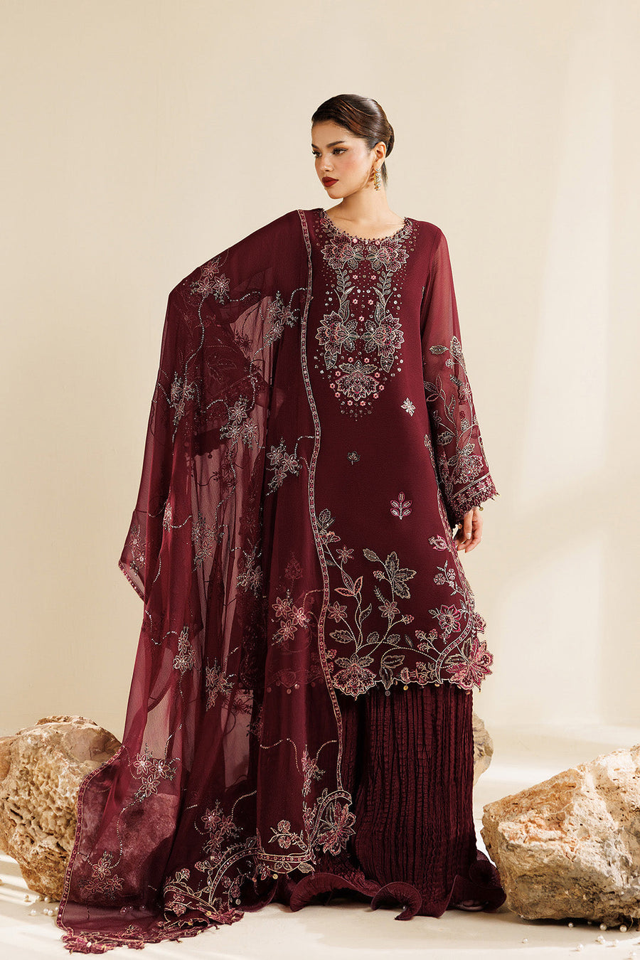Alizeh Sireine Embroidered Chiffon Unstitched 3Pc Suit AF-CH-2290-Starlight