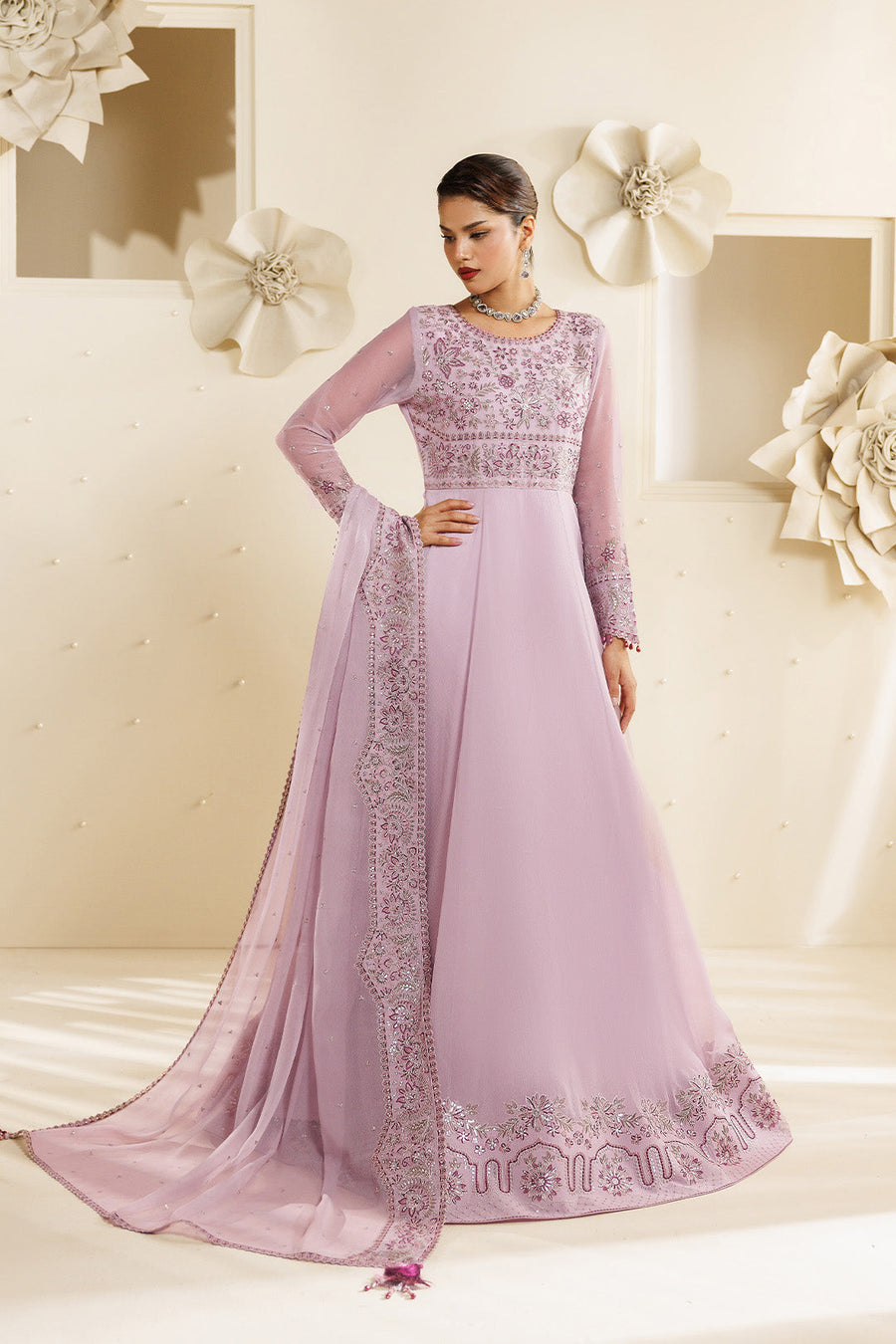 Alizeh Sireine Embroidered Chiffon Unstitched 3Pc Suit AF-CH-2292-Feather