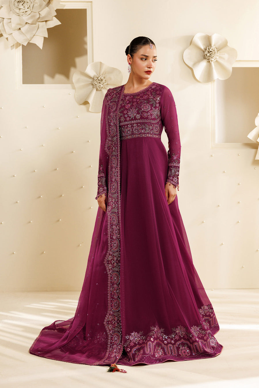 Alizeh Sireine Embroidered Chiffon Unstitched 3Pc Suit AF-CH-2293-Rubyra