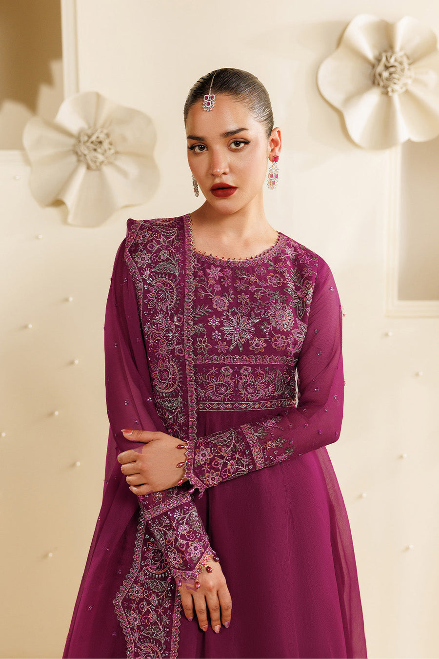 Alizeh Sireine Embroidered Chiffon Unstitched 3Pc Suit AF-CH-2293-Rubyra