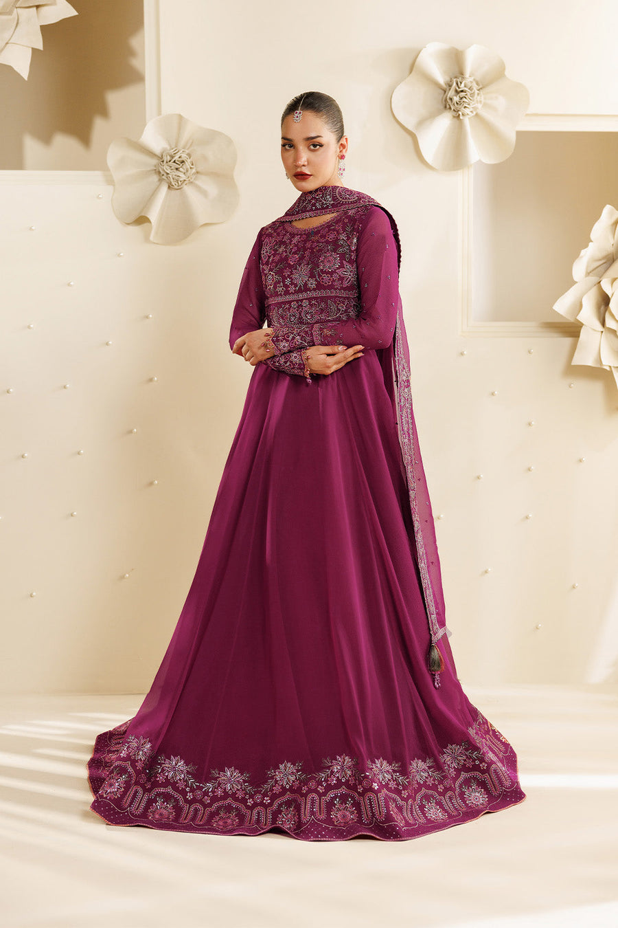 Alizeh Sireine Embroidered Chiffon Unstitched 3Pc Suit AF-CH-2293-Rubyra