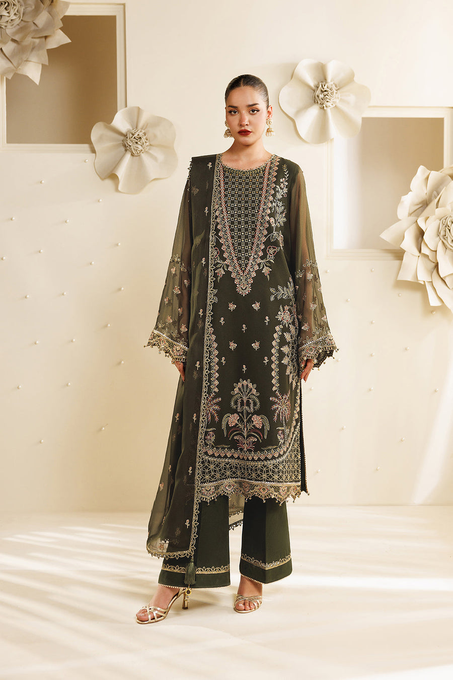 Alizeh Sireine Embroidered Chiffon Unstitched 3Pc Suit AF-CH-2295-Sorel