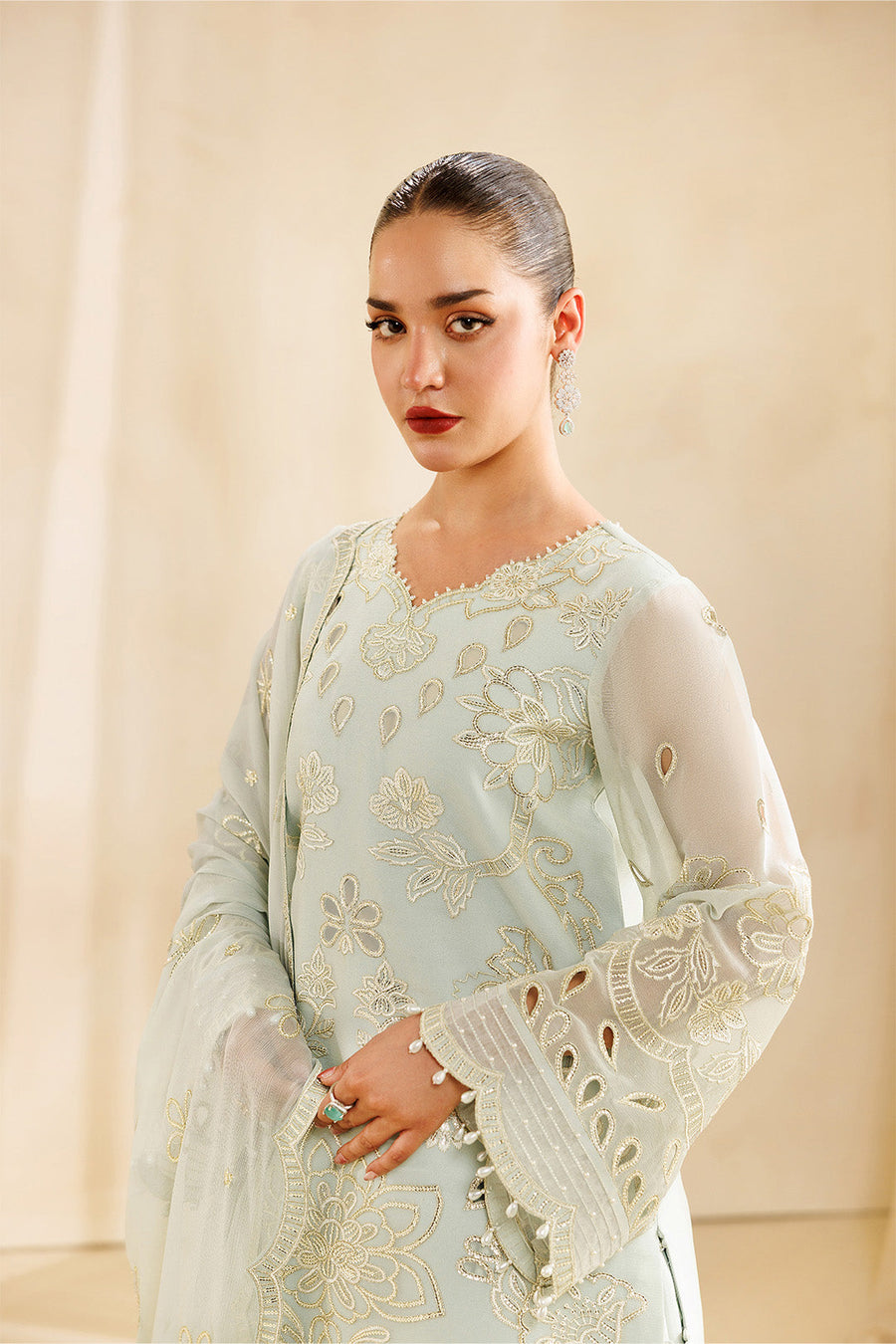 Alizeh Sireine Embroidered Chiffon Unstitched 3Pc Suit AF-CH-2297-Vanilla
