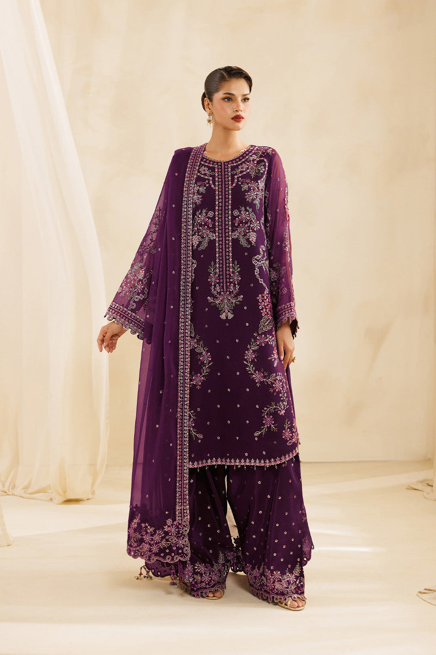 Alizeh Sireine Embroidered Chiffon Unstitched 3Pc Suit AF-CH-2299-Cascade