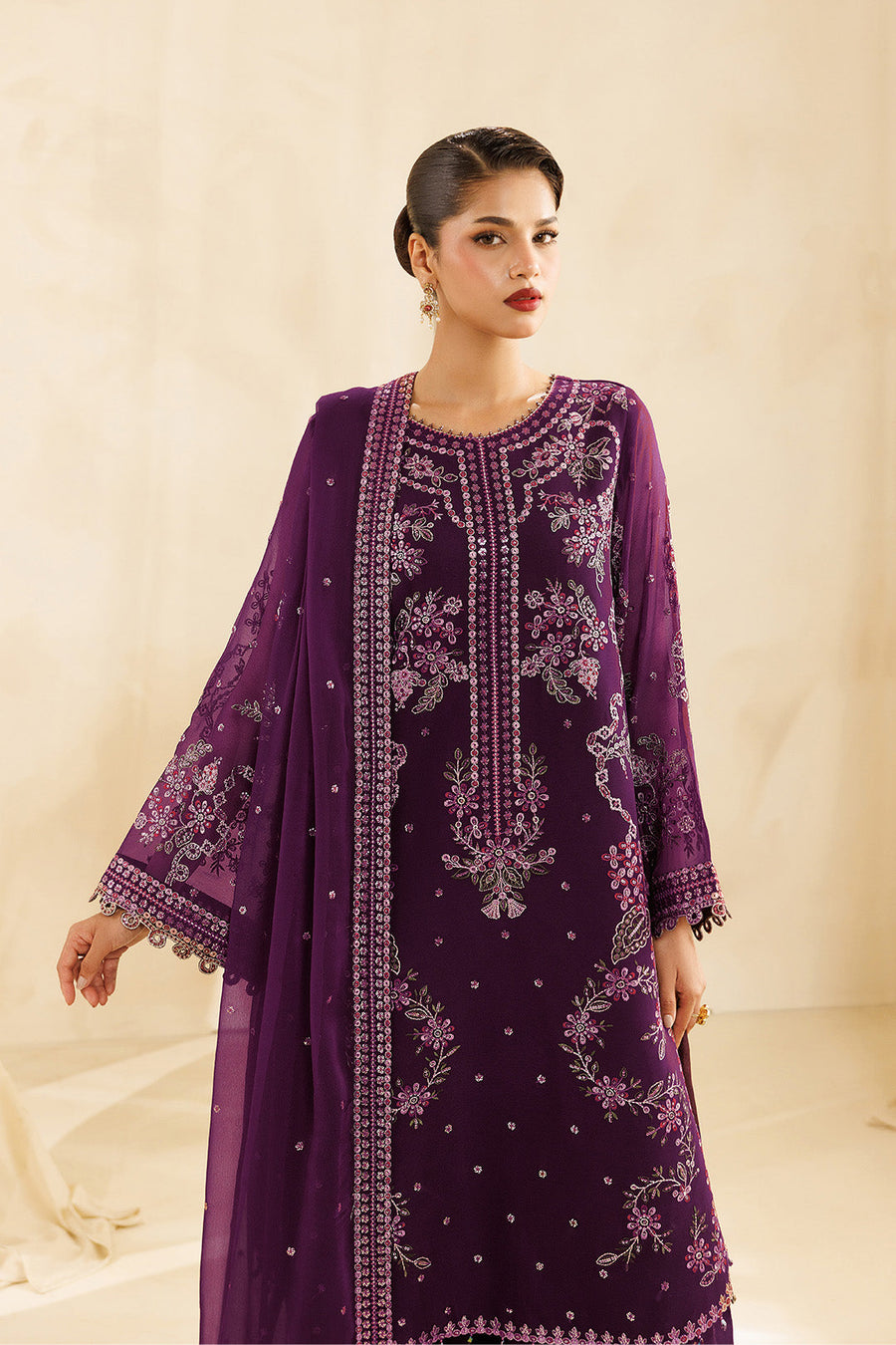 Alizeh Sireine Embroidered Chiffon Unstitched 3Pc Suit AF-CH-2299-Cascade