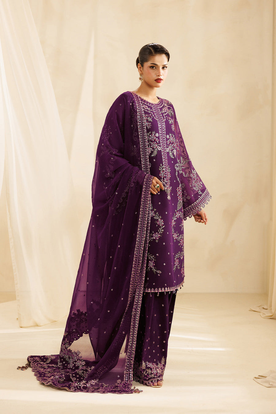 Alizeh Sireine Embroidered Chiffon Unstitched 3Pc Suit AF-CH-2299-Cascade