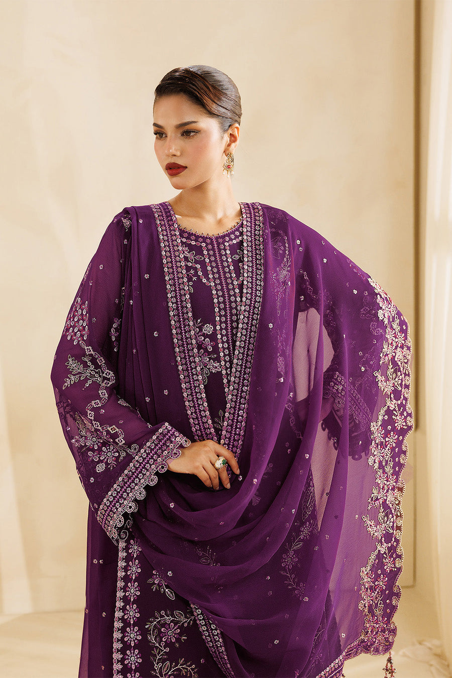 Alizeh Sireine Embroidered Chiffon Unstitched 3Pc Suit AF-CH-2299-Cascade