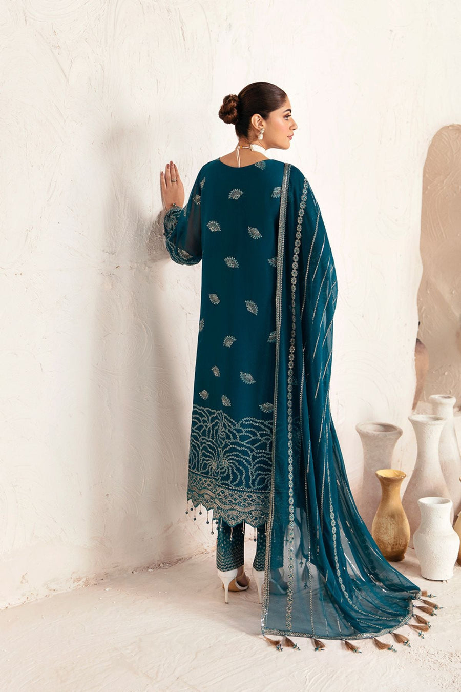 Alizeh Fashion Embroidered Chiffon Unstitched 3Pc Suit AF-UF-9026-MINAL