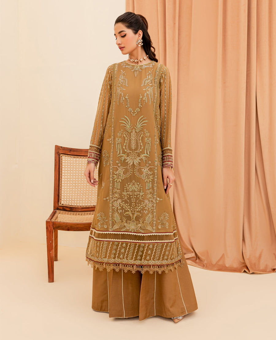 Xenia Formals Unstitched Luxury Embroidered Chiffon 3Pc Suit - AFAK