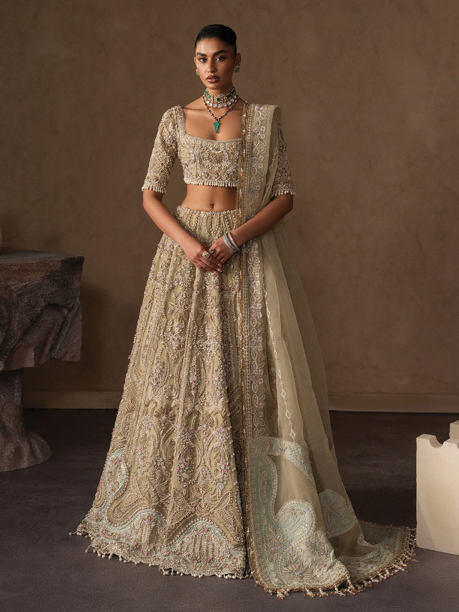 Afrozeh Embroidered Luxury Bridal Unstitched 3Pc Suit AFB-25-07 EVLINE