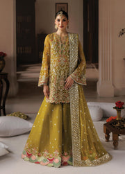 Afrozeh Shehnai Hand Work Organza Unstitched 3Pc Suit AFR-0152 Zarminay