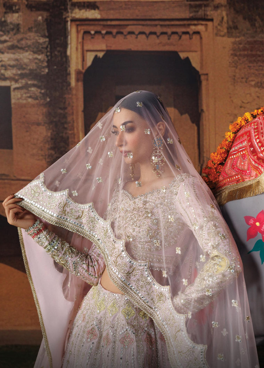 Afrozeh Shehnai Hand Work Raw Silk Unstitched 3Pc Suit AFR-0153 Gul-E-Roshan