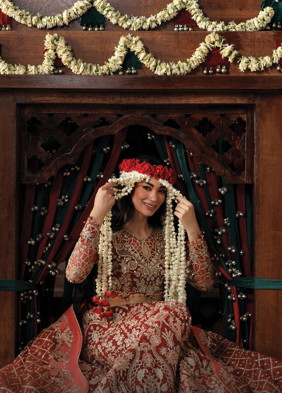 Afrozeh Shehnai Hand Work Organza Unstitched 3Pc Suit AFR-0157 Rukhsan