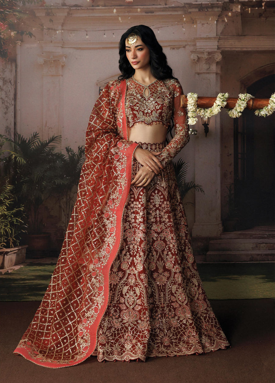 Afrozeh Shehnai Hand Work Organza Unstitched 3Pc Suit AFR-0157 Rukhsan