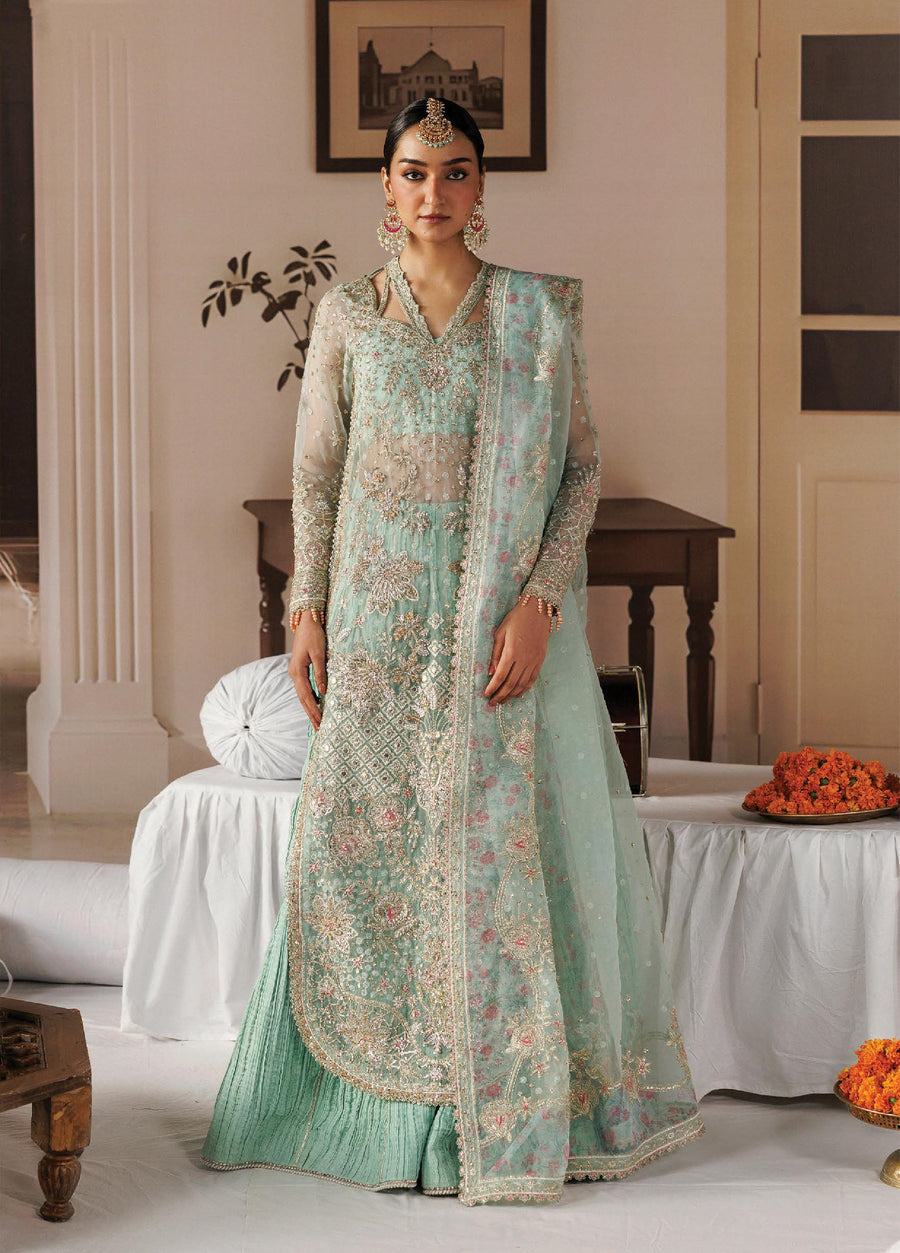Afrozeh Shehnai Hand Work Organza Unstitched 3Pc Suit AFR-0158 Dastoor