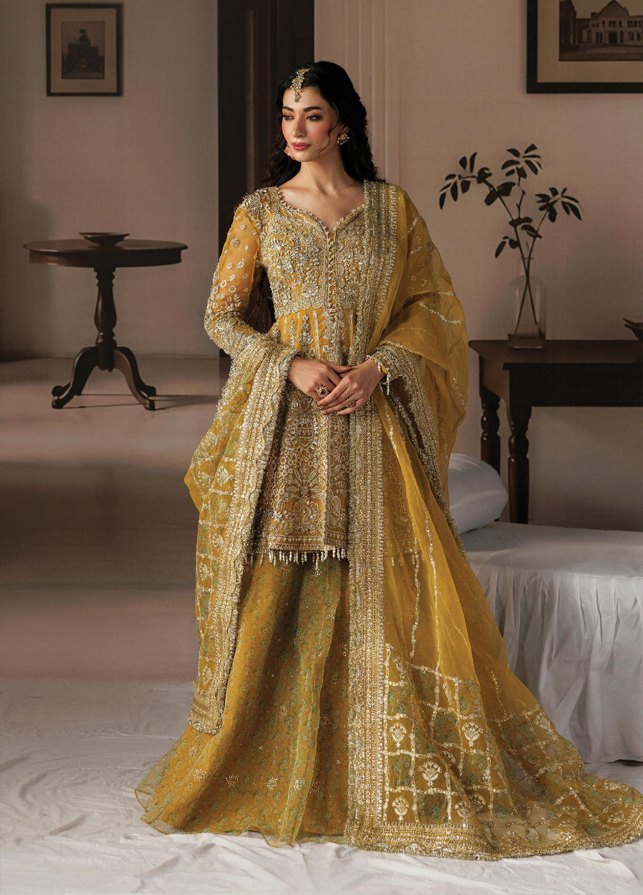 Afrozeh Shehnai Hand Work Organza Unstitched 3Pc Suit AFR-0159 Aylin