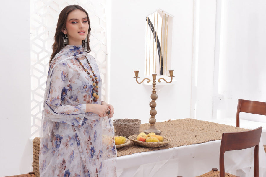 Feathers Chiragh Unstitched Digital Printed Lawn 3Pc Suit AFROZA-FT272