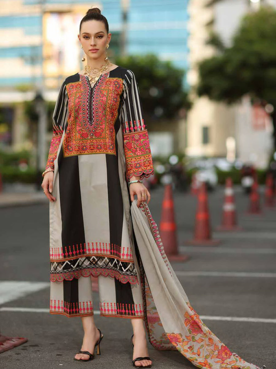 Charizma Aghaz e Nou Embroidered Lawn Unstitched 3Pc Suit AG6-06
