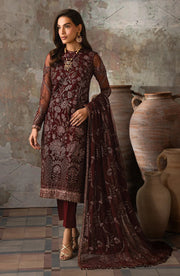 Zarif Emirah Luxury Embroidered Net Unstitched 3Pc Suit ZEF 03 CHARM