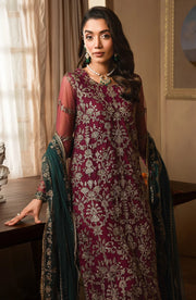 Zarif Emirah Luxury Embroidered Net Unstitched 3Pc Suit ZEF 08 HAYAL