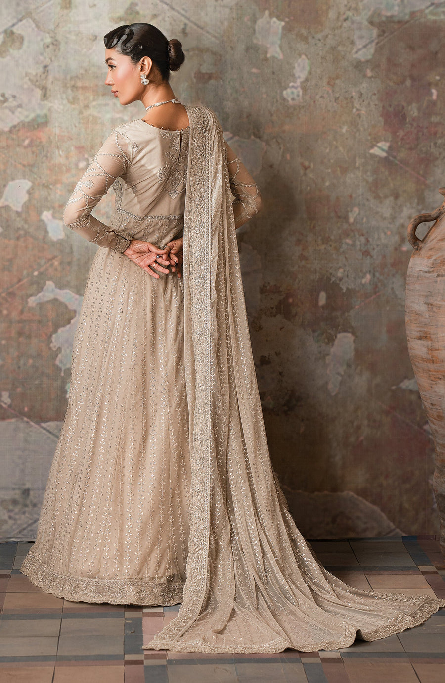 Zarif Emirah Luxury Embroidered Net Unstitched 3Pc Suit ZEF 02 BREEZE