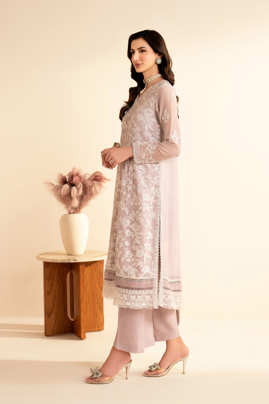 Xenia Formals Embroidered Chiffon Unstitched 3Pc Suit XF-966 AHITI