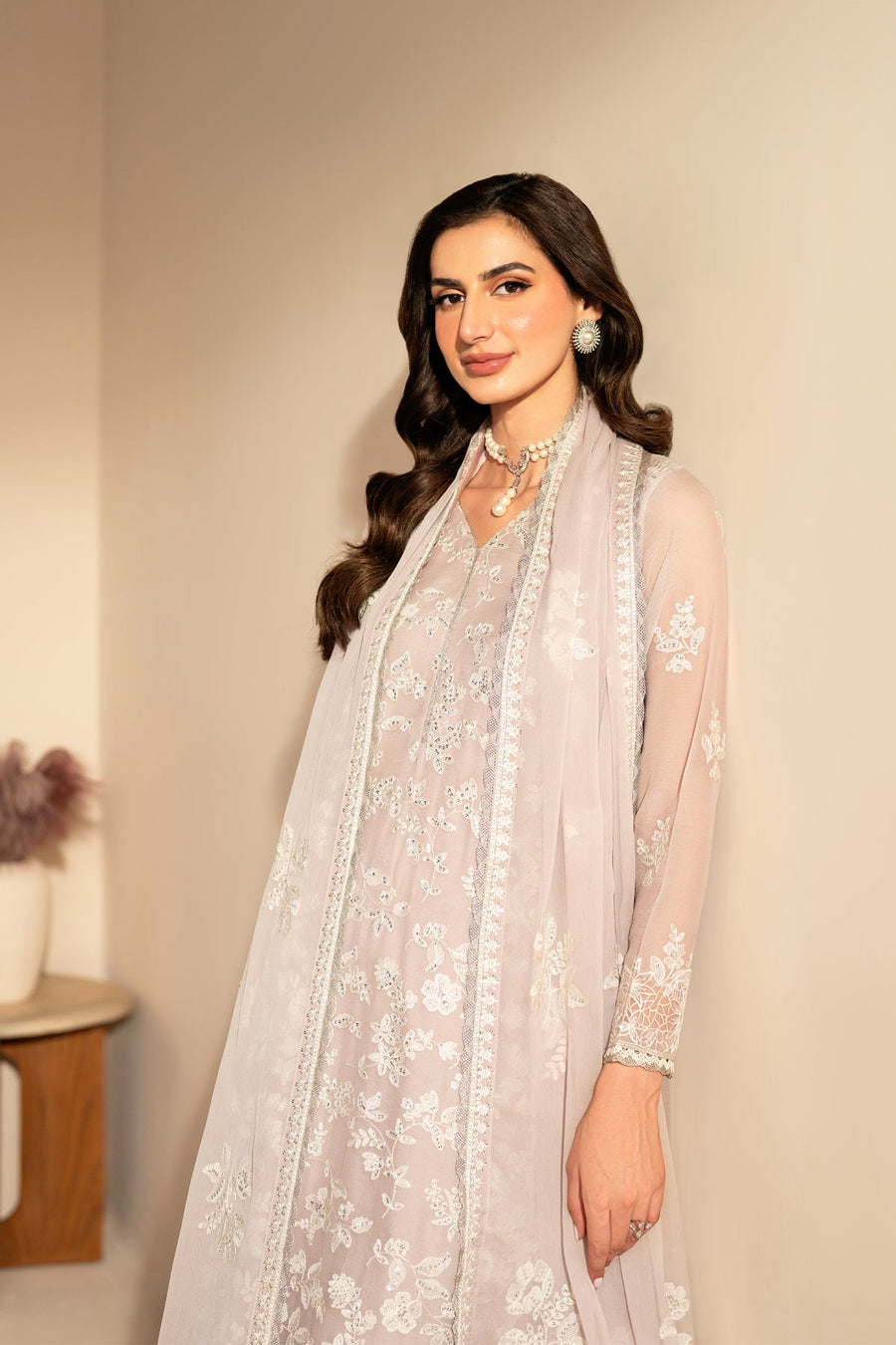 Xenia Formals Embroidered Chiffon Unstitched 3Pc Suit XF-966 AHITI