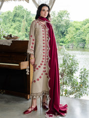 Faiza Faisal Dastaan Embroidered Khaddar Unstitched 3Pc Suit - AILEEN