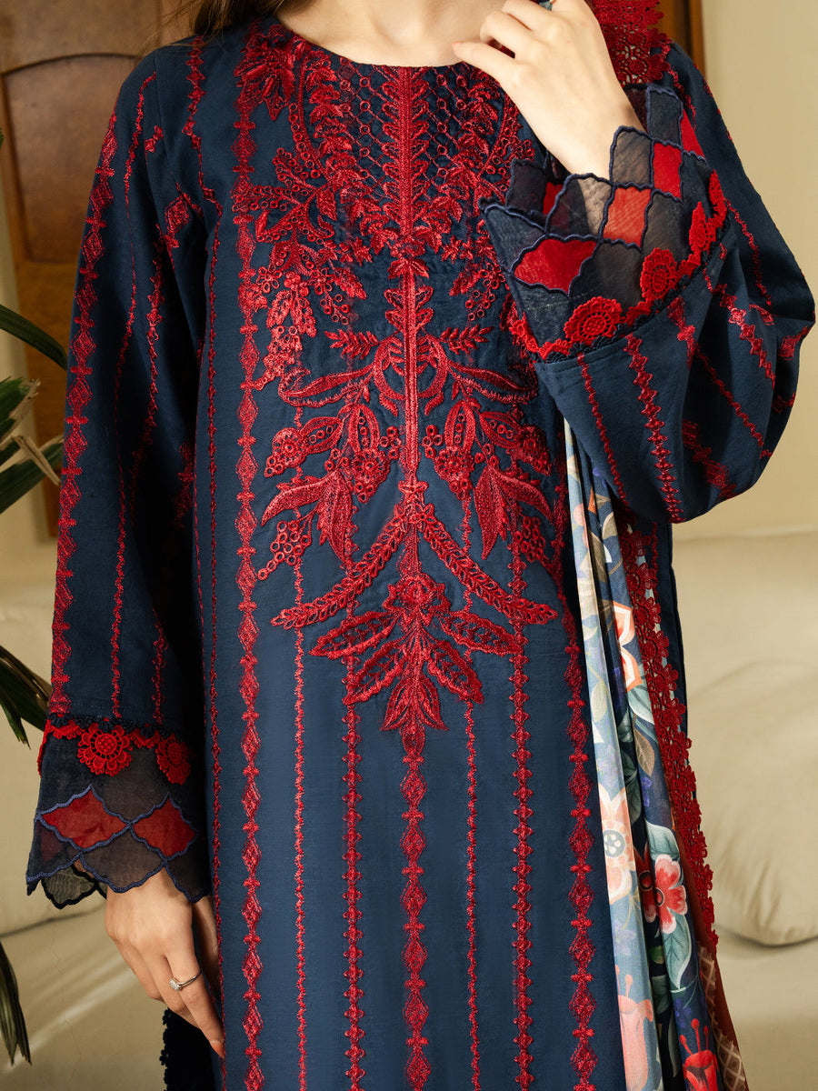 Faiza Faisal Embroidered Summer Lawn Unstitched 3Pc Suit - AINA