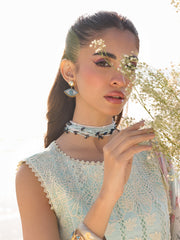 Faiza Faisal Marine Embroidered Luxury Lawn Unstitched 3Pc Suit - AINE