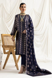 AF-DUA-3013-Aireen Navy Embroidered Chiffon