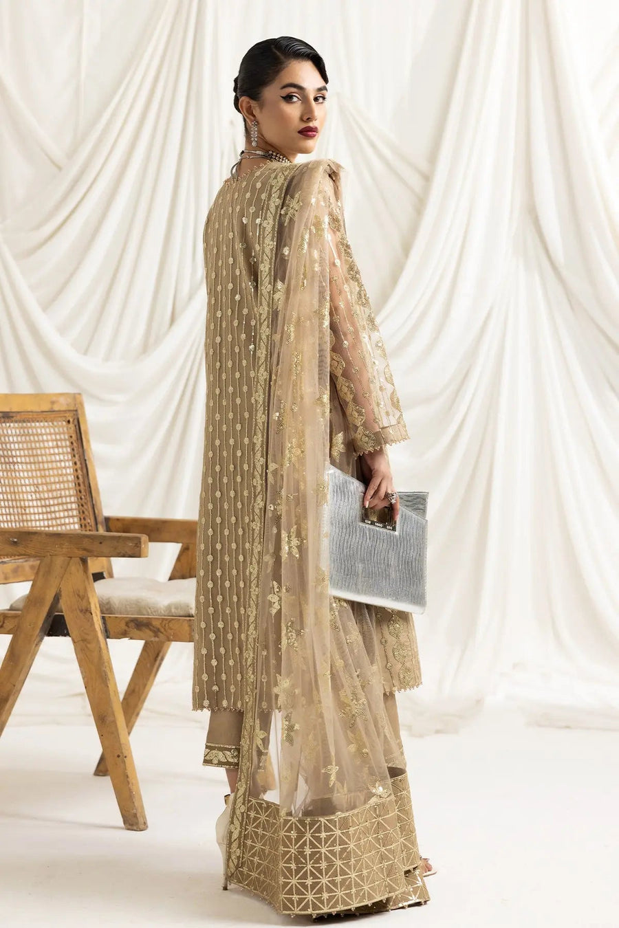 AF-DUA-3014-Aireen Beige Embroidered Chiffon