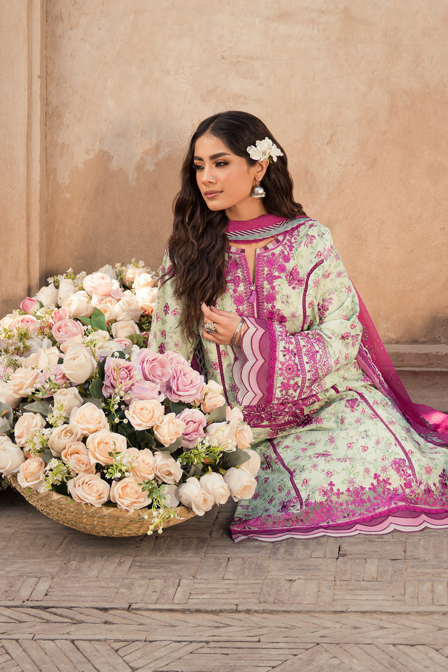 Zarposh Shalamar Embroidered Lawn Unstitched 3Pc Suit - Rozalia