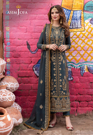 Abresham by Asim Jofa Embroidery Lawn Silk Unstitched 3Pc Suit AJAB-07