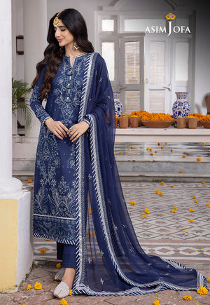 Abresham by Asim Jofa Embroidery Lawn Silk Unstitched 3Pc Suit AJAB-10