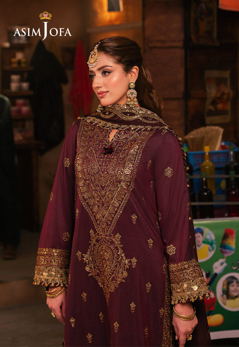 Chamkeeli by Asim Jofa Embroidered Twisted Silk Unstitched 3Pc Suit AJKK-01