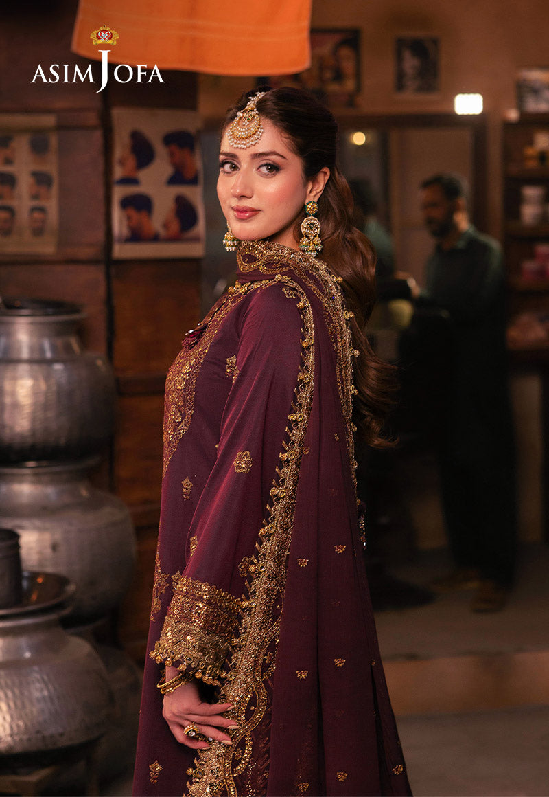 Chamkeeli by Asim Jofa Embroidered Twisted Silk Unstitched 3Pc Suit AJKK-01