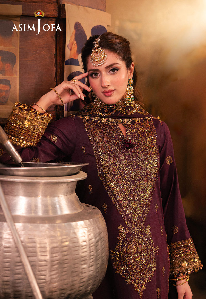 Chamkeeli by Asim Jofa Embroidered Twisted Silk Unstitched 3Pc Suit AJKK-01