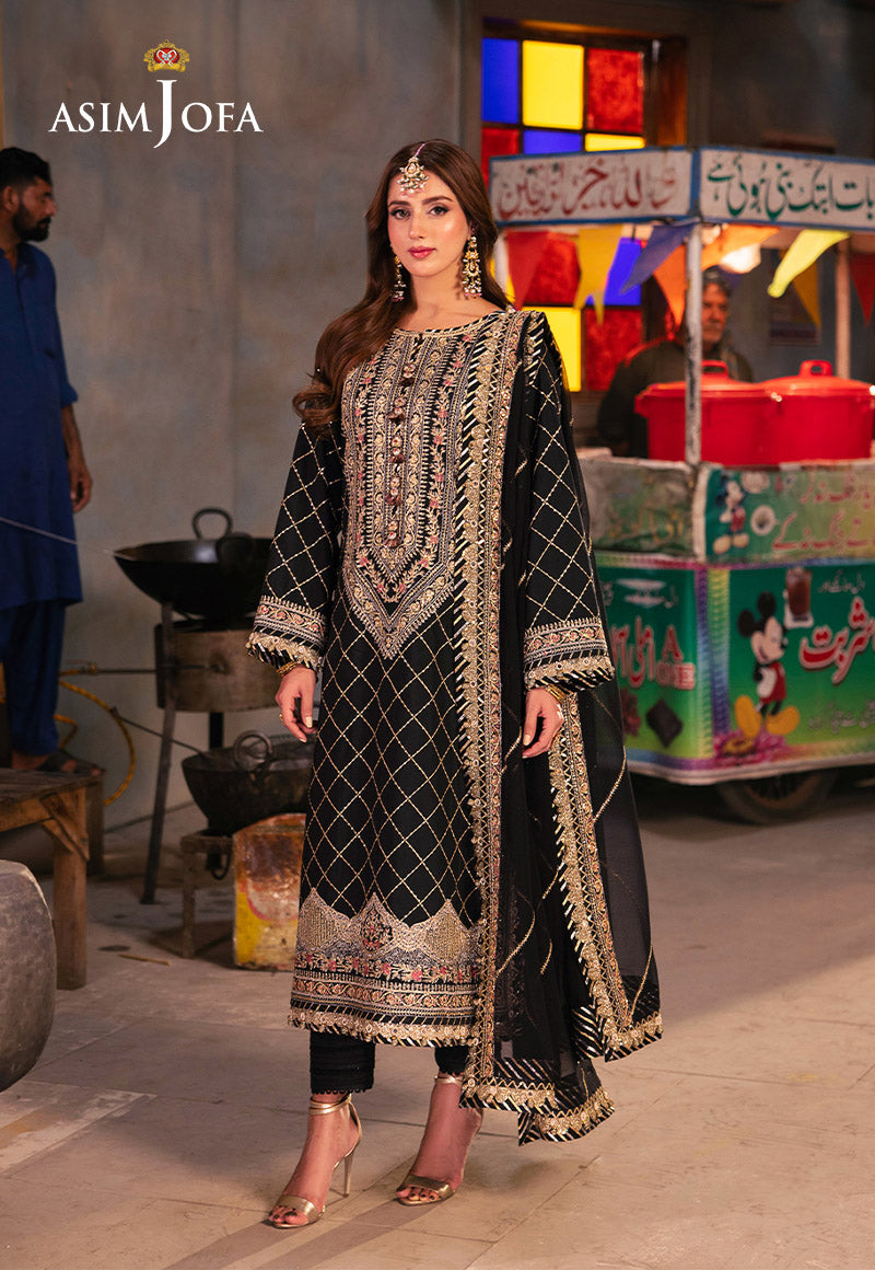 Chamkeeli by Asim Jofa Embroidered Twisted Silk Unstitched 3Pc Suit AJKK-02