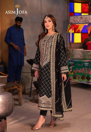 Chamkeeli by Asim Jofa Embroidered Twisted Silk Unstitched 3Pc Suit AJKK-02