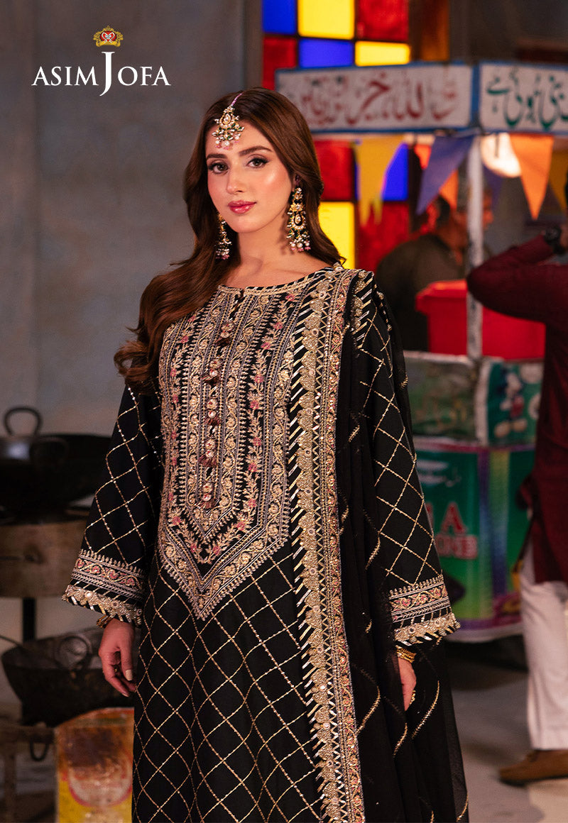 Chamkeeli by Asim Jofa Embroidered Twisted Silk Unstitched 3Pc Suit AJKK-02