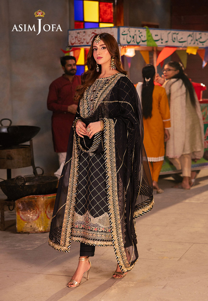 Chamkeeli by Asim Jofa Embroidered Twisted Silk Unstitched 3Pc Suit AJKK-02