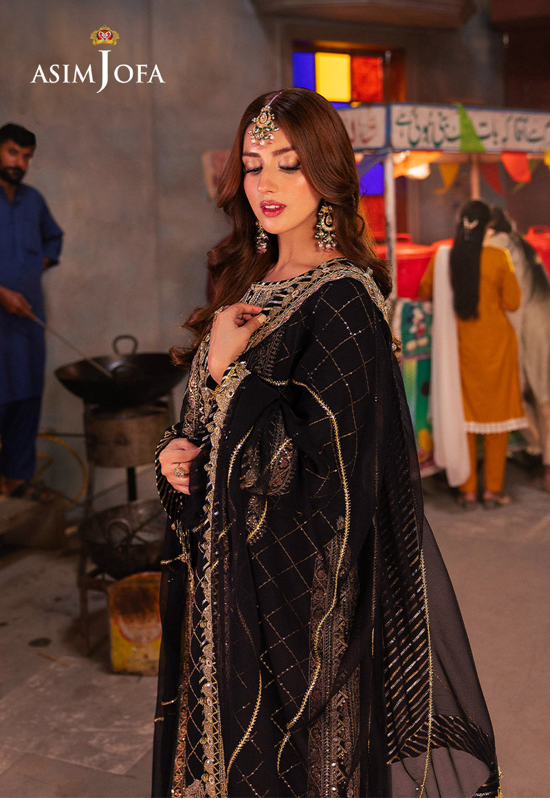 Chamkeeli by Asim Jofa Embroidered Twisted Silk Unstitched 3Pc Suit AJKK-02