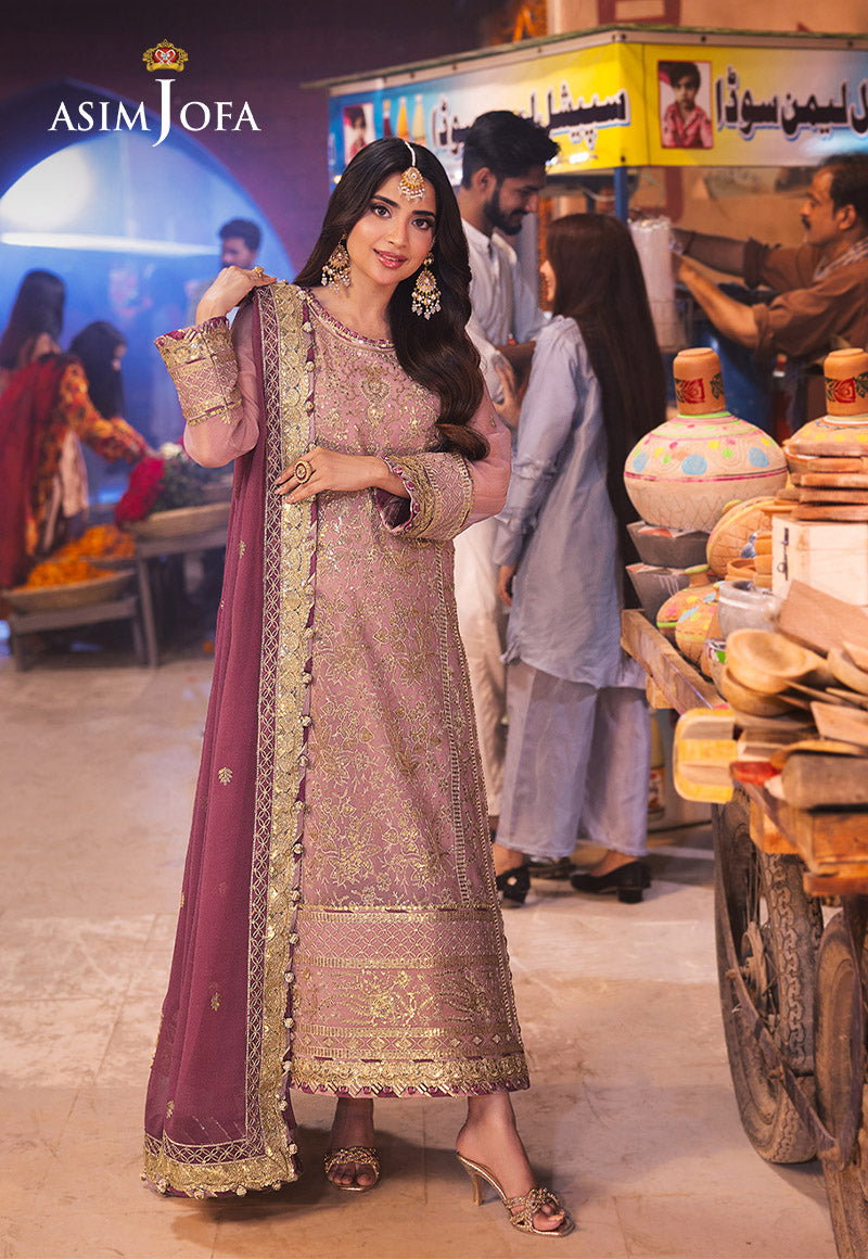 Chamkeeli by Asim Jofa Embroidered Chiffon Unstitched 3Pc Suit AJKK-04