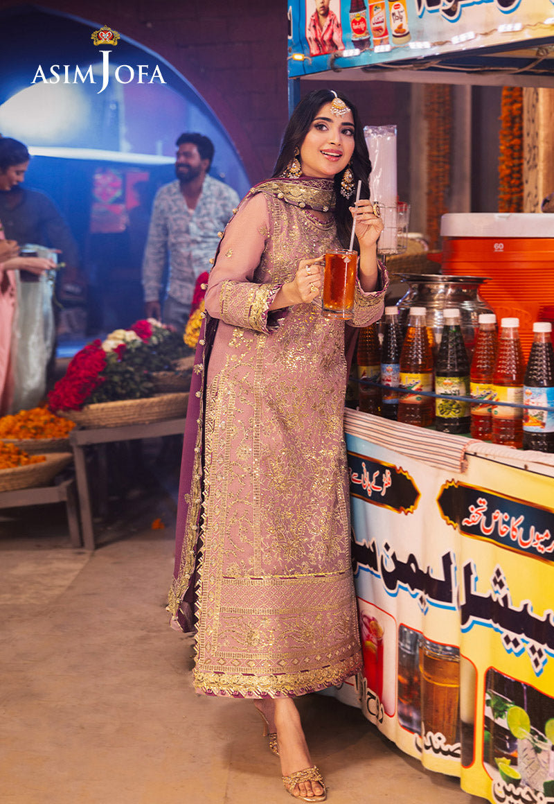 Chamkeeli by Asim Jofa Embroidered Chiffon Unstitched 3Pc Suit AJKK-04