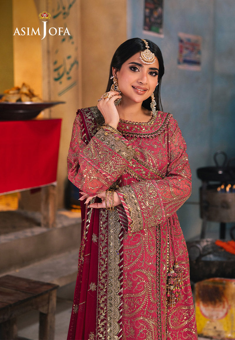 Chamkeeli by Asim Jofa Embroidered Chiffon Unstitched 3Pc Suit AJKK-05