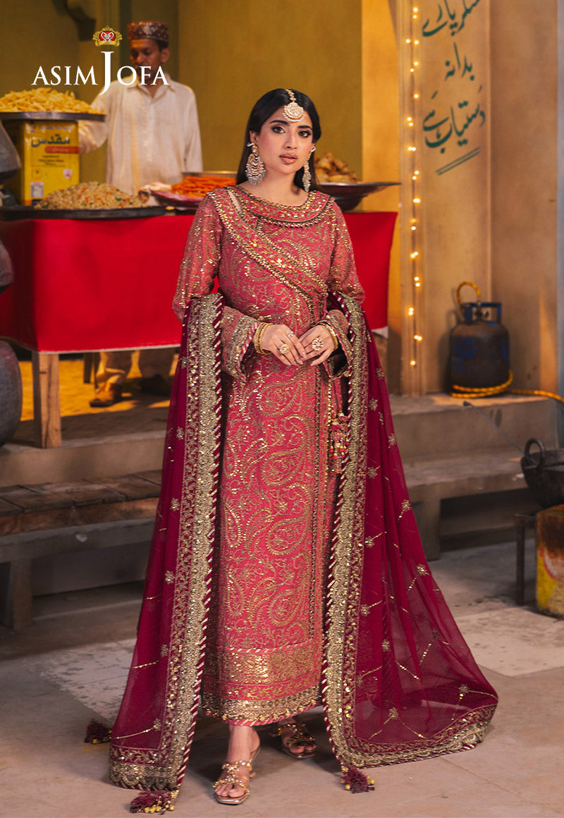 Chamkeeli by Asim Jofa Embroidered Chiffon Unstitched 3Pc Suit AJKK-05