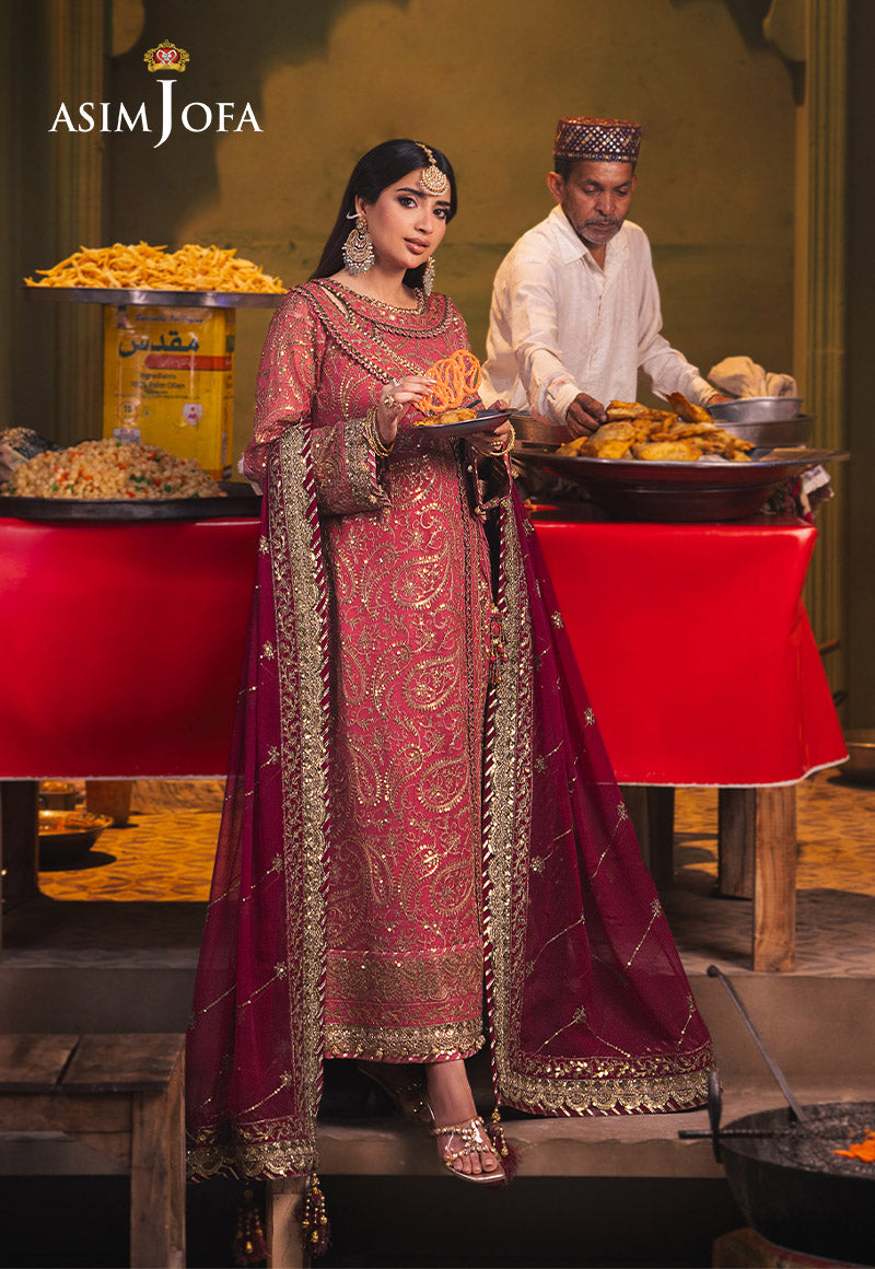 Chamkeeli by Asim Jofa Embroidered Chiffon Unstitched 3Pc Suit AJKK-05